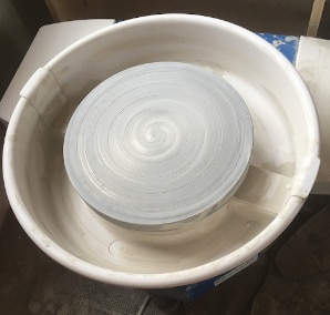 barbotine dans splash pan