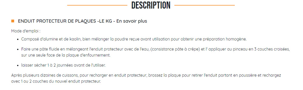 enduit protecteur plaque four