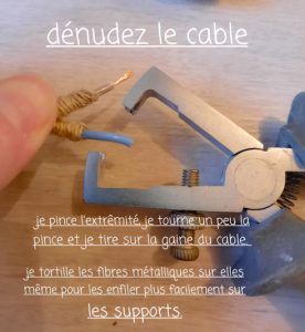 dénuder câble lampe