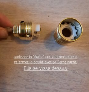 fixation douille lampe