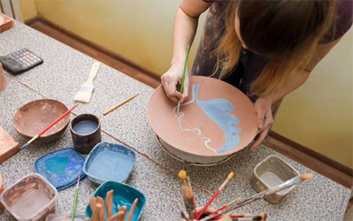 peinture ceramique plat