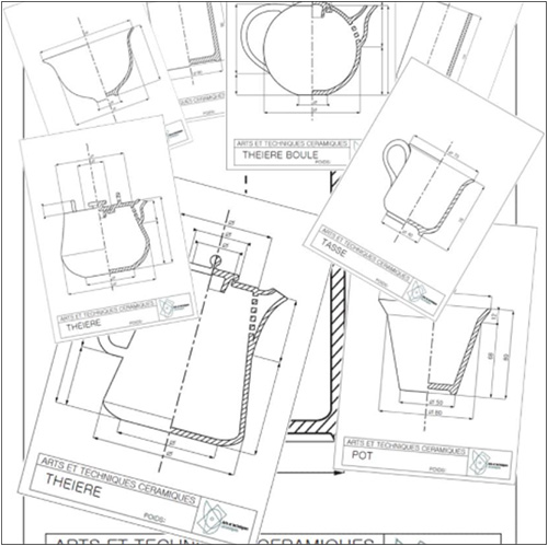 dessin théières ceramiques