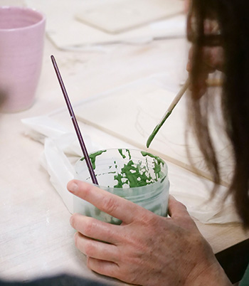 engobe pour décor au mishima