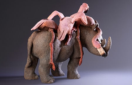 ours : sculpture animalière céramique