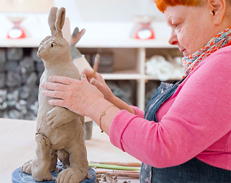 capri : sculpture animalière céramique
